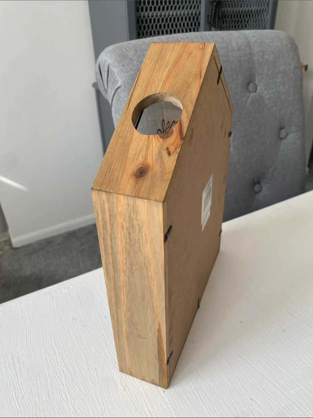 House-Shaped Wine Cork Display- Natural Wood 